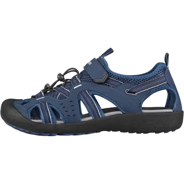 imageGRITION Mens Outdoor Hiking Sandals Summer Beach Closed Toe Water Sandal Waterproof Comfortable Fisherman Adventures Sport Athletic Walking Traveling Shoes SandlesNavy