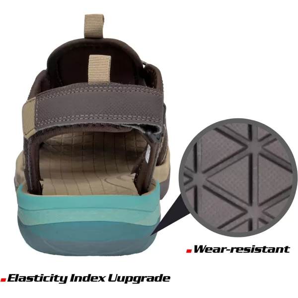 imageGRITION Mens Outdoor Hiking Sandals Summer Beach Closed Toe Water Sandal Waterproof Comfortable Fisherman Adventures Sport Athletic Walking Traveling Shoes SandlesBrown Mens Closed Toe Sandals
