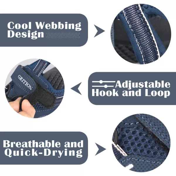 imageGRITION Mens Outdoor Hiking Sandals Summer Beach Closed Toe Water Sandal Waterproof Comfortable Fisherman Adventures Sport Athletic Walking Traveling Shoes SandlesNavy