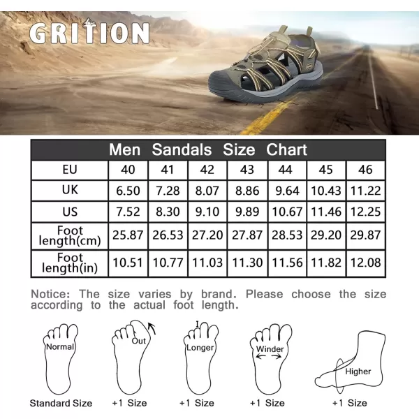 imageGRITION Mens Outdoor Hiking Sandals Summer Beach Closed Toe Water Sandal Waterproof Comfortable Fisherman Adventures Sport Athletic Walking Traveling Shoes SandlesBlack Mens Closed Toe Sandals