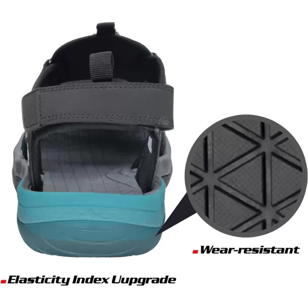 imageGRITION Mens Outdoor Hiking Sandals Summer Beach Closed Toe Water Sandal Waterproof Comfortable Fisherman Adventures Sport Athletic Walking Traveling Shoes SandlesBlack Mens Closed Toe Sandals