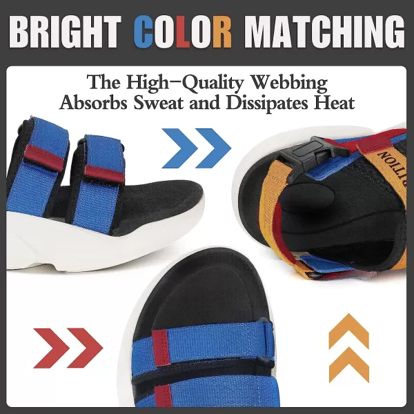 imageGRITION Mens Outdoor Summer Sandals Fashion Lightweight Walking Sandals For Men Chunky Sports Sandals CasualBlue
