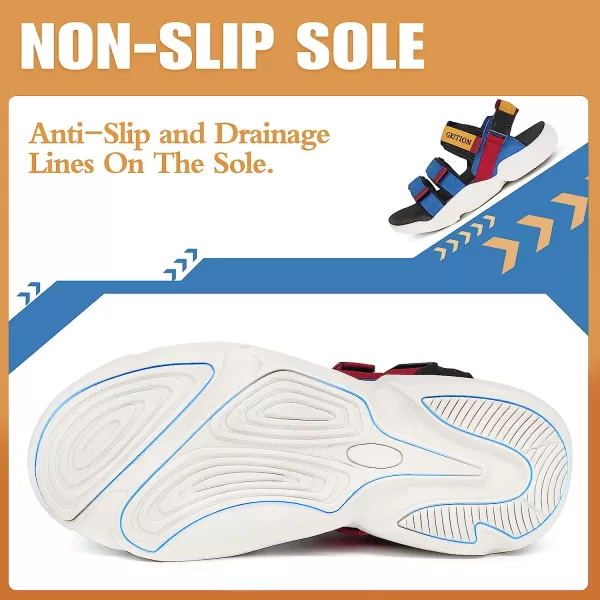 imageGRITION Mens Outdoor Summer Sandals Fashion Lightweight Walking Sandals For Men Chunky Sports Sandals CasualBlue