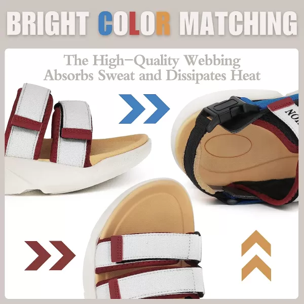 imageGRITION Mens Outdoor Summer Sandals Fashion Lightweight Walking Sandals For Men Chunky Sports Sandals CasualWhite