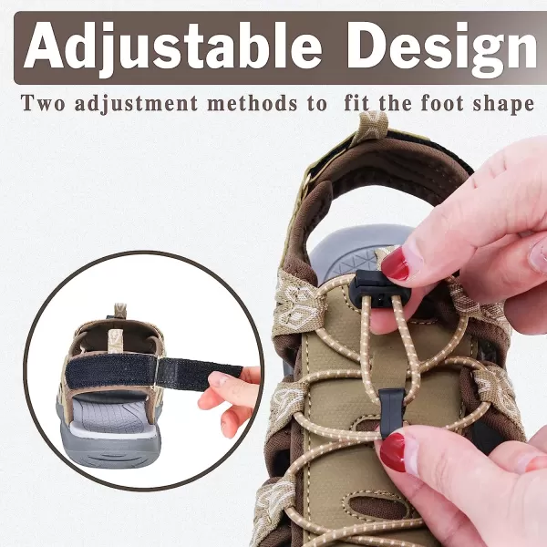 imageGRITION Women Closed Toe Walking Sandals Comfortable Athletic Hiking Sandals Outdoor Trekking Sandals Lightweight Summer Water Sandals NonSlipStone