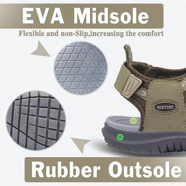 imageGRITION Women Closed Toe Walking Sandals Comfortable Athletic Hiking Sandals Outdoor Trekking Sandals Lightweight Summer Water Sandals NonSlipStone