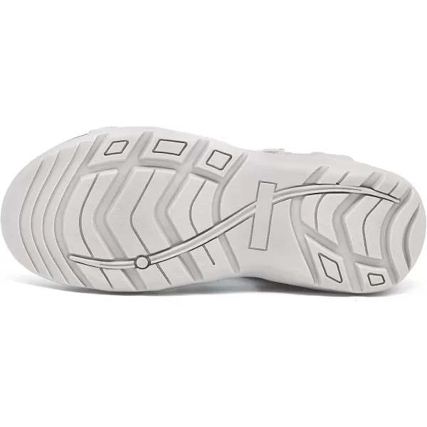 imageGRITION Women Hiking Sandals Comfortable Walking Sport Sandals Summer Open Toe Athletic Sports Shoes Waterproof Lightweight For Travelling Outdoor Trekking BeachLight Grey