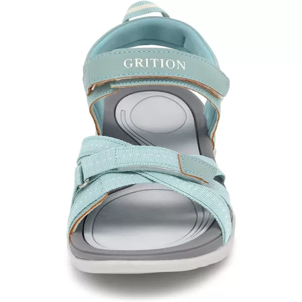 imageGRITION Women Hiking Sandals Comfortable Walking Sport Sandals Summer Open Toe Athletic Sports Shoes Waterproof Lightweight For Travelling Outdoor Trekking BeachLight Blue