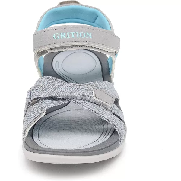imageGRITION Women Hiking Sandals Comfortable Walking Sport Sandals Summer Open Toe Athletic Sports Shoes Waterproof Lightweight For Travelling Outdoor Trekking BeachLight Grey