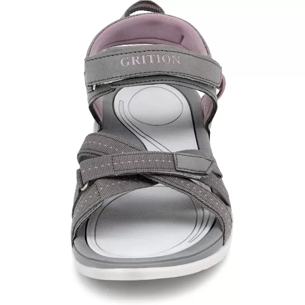 imageGRITION Women Hiking Sandals Comfortable Walking Sport Sandals Summer Open Toe Athletic Sports Shoes Waterproof Lightweight For Travelling Outdoor Trekking BeachDark Grey