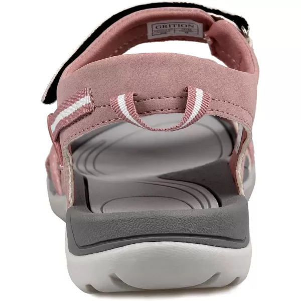 imageGRITION Women Hiking Sandals Comfortable Walking Sport Sandals Summer Open Toe Athletic Sports Shoes Waterproof Lightweight For Travelling Outdoor Trekking BeachPink