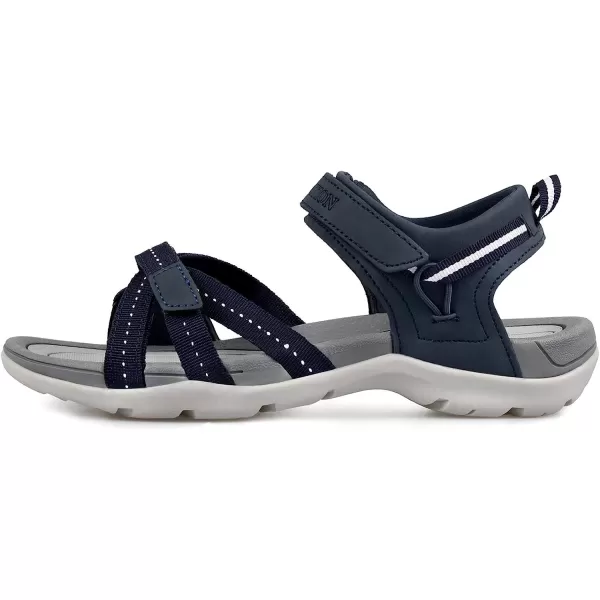 imageGRITION Women Hiking Sandals Comfortable Walking Sport Sandals Summer Open Toe Athletic Sports Shoes Waterproof Lightweight For Travelling Outdoor Trekking BeachNavy