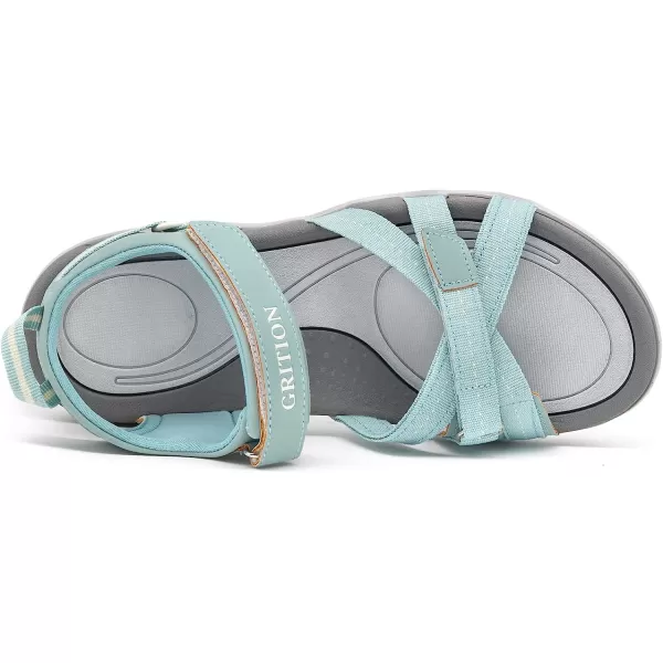 imageGRITION Women Hiking Sandals Comfortable Walking Sport Sandals Summer Open Toe Athletic Sports Shoes Waterproof Lightweight For Travelling Outdoor Trekking BeachLight Blue