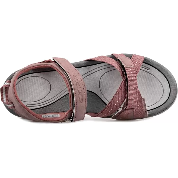 imageGRITION Women Hiking Sandals Comfortable Walking Sport Sandals Summer Open Toe Athletic Sports Shoes Waterproof Lightweight For Travelling Outdoor Trekking BeachPink