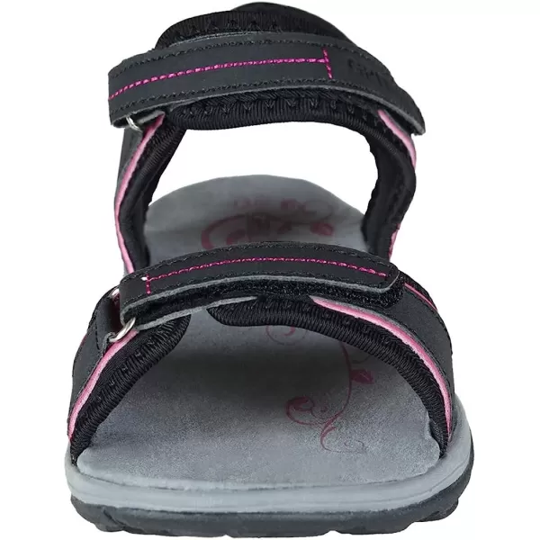 imageGRITION Women Hiking Sandals Wide Outdoor Girl Sport Summer Flat Beach Water Shoes Open Toe Adjustable Walking ShoesBlack