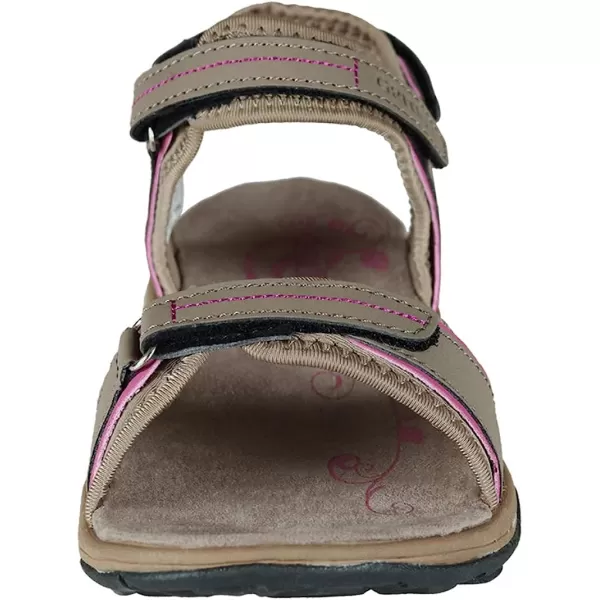 imageGRITION Women Hiking Sandals Wide Outdoor Girl Sport Summer Flat Beach Water Shoes Open Toe Adjustable Walking ShoesBrown 01