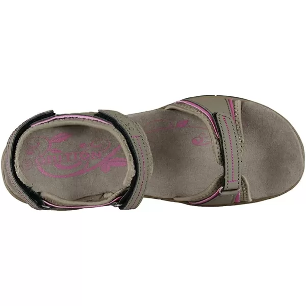 imageGRITION Women Hiking Sandals Wide Outdoor Girl Sport Summer Flat Beach Water Shoes Open Toe Adjustable Walking ShoesBrown 01