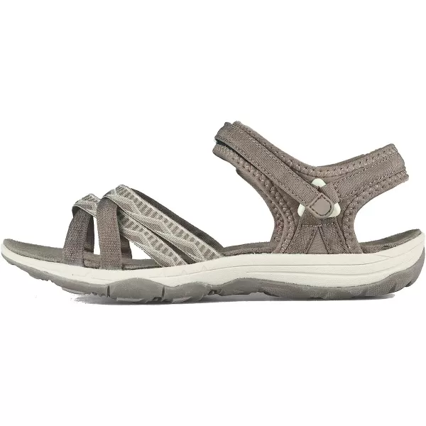 imageGRITION Women Hiking Sandals Wide Outdoor Girl Sport Summer Flat Beach Water Shoes Open Toe Adjustable Walking ShoesBrown