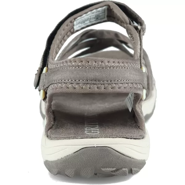 imageGRITION Women Hiking Sandals Wide Outdoor Girl Sport Summer Flat Beach Water Shoes Open Toe Adjustable Walking ShoesBrown