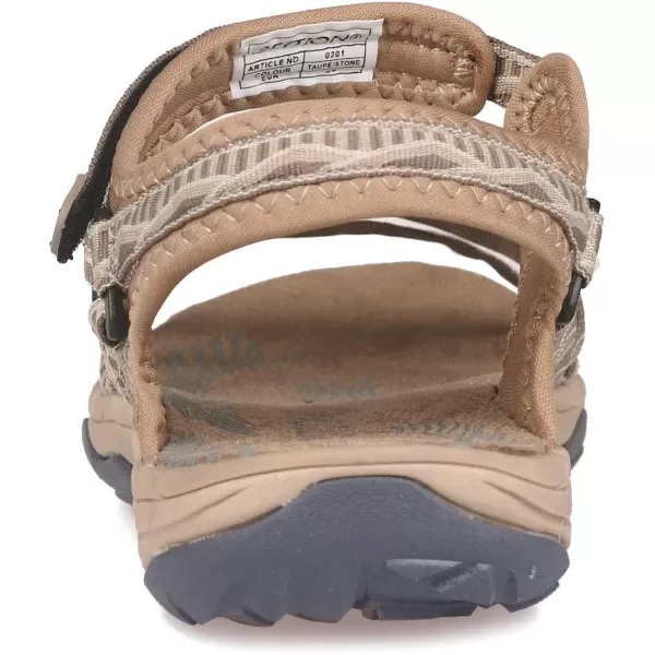 imageGRITION Women Hiking Sandals Wide Outdoor Girl Sport Summer Flat Beach Water Shoes Open Toe Adjustable Walking ShoesCoffeeSand