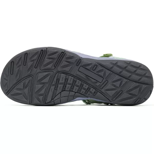 imageGRITION Women Hiking Sandals Wide Outdoor Girl Sport Summer Flat Beach Water Shoes Open Toe Adjustable Walking ShoesGreen