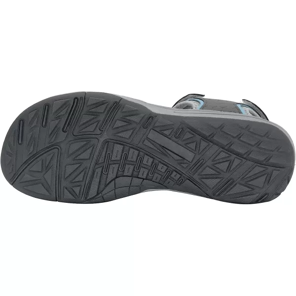 imageGRITION Women Hiking Sandals Wide Outdoor Girl Sport Summer Flat Beach Water Shoes Open Toe Adjustable Walking ShoesGrey
