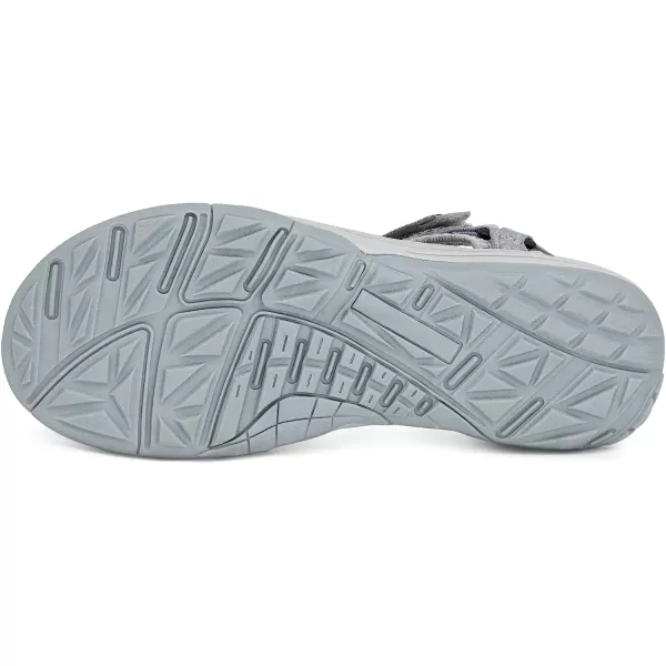 imageGRITION Women Hiking Sandals Wide Outdoor Girl Sport Summer Flat Beach Water Shoes Open Toe Adjustable Walking ShoesLight Blue