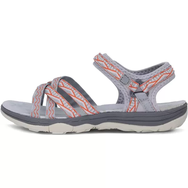 imageGRITION Women Hiking Sandals Wide Outdoor Girl Sport Summer Flat Beach Water Shoes Open Toe Adjustable Walking ShoesOrange
