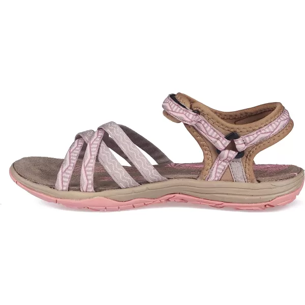 imageGRITION Women Hiking Sandals Wide Outdoor Girl Sport Summer Flat Beach Water Shoes Open Toe Adjustable Walking ShoesSandPink