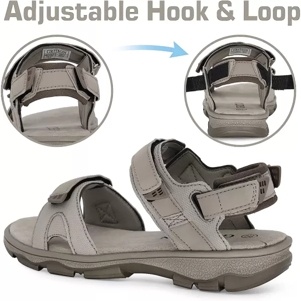 imageGRITION Womens Athletic Sport Hiking Sandal With Comfortable Open Toe Summer Walking Sandal for outdoor Trekking Water Shoe With Lightweight beach ComfortSandBeige