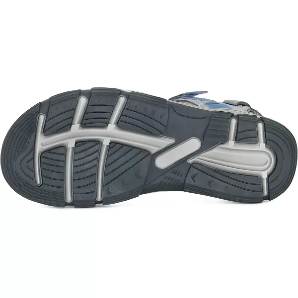imageGRITION Womens Athletic Sport Hiking Sandal With Comfortable Open Toe Summer Walking Sandal for outdoor Trekking Water Shoe With Lightweight beach ComfortBlue Grey