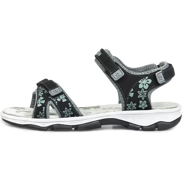imageGRITION Womens Athletic Sport Sandal Adjustable Hiking Sandal Comfortable Open toe Walking Beach Water Sandal with Lightweight CasualBlack