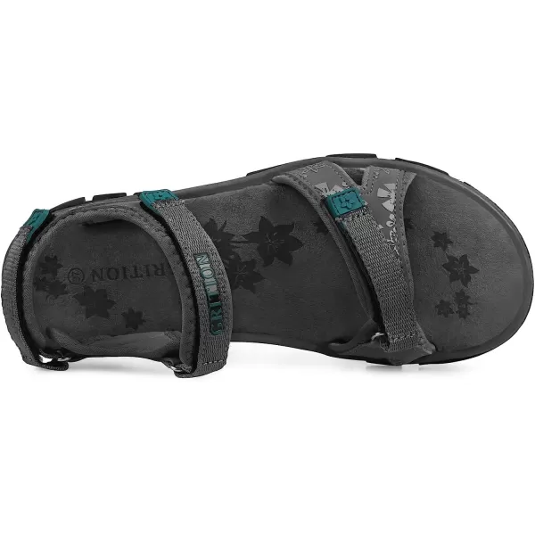 imageGRITION Womens Athletic Sport Sandal Adjustable Hiking Sandal Comfortable Open toe Walking Beach Water Sandal with Lightweight CasualGrey