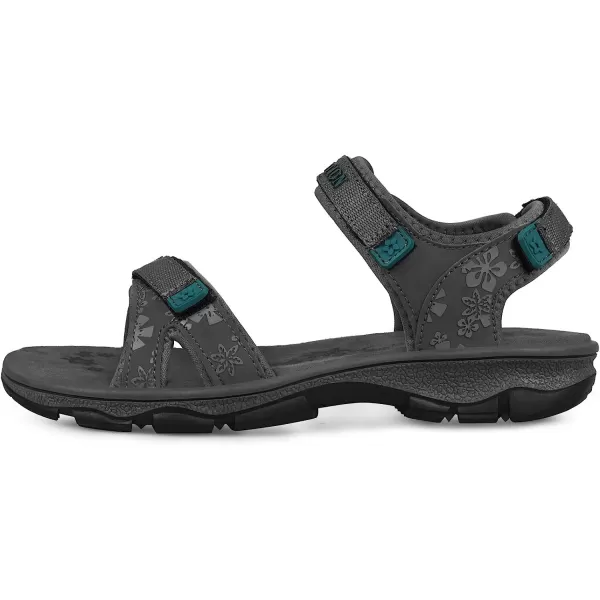 imageGRITION Womens Athletic Sport Sandal Adjustable Hiking Sandal Comfortable Open toe Walking Beach Water Sandal with Lightweight CasualGrey