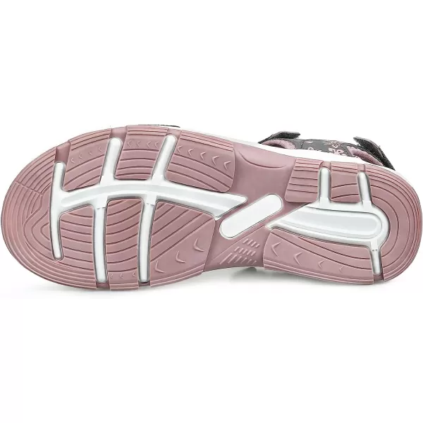 imageGRITION Womens Athletic Sport Sandal Adjustable Hiking Sandal Comfortable Open toe Walking Beach Water Sandal with Lightweight CasualGrey Pink