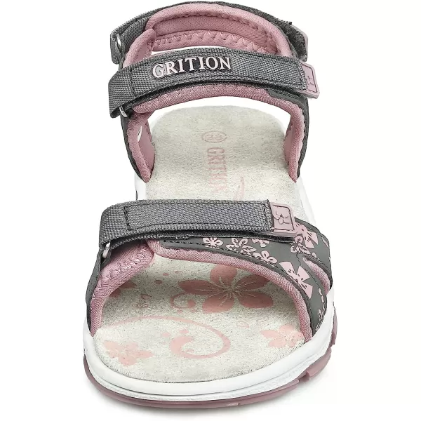 imageGRITION Womens Athletic Sport Sandal Adjustable Hiking Sandal Comfortable Open toe Walking Beach Water Sandal with Lightweight CasualGrey Pink