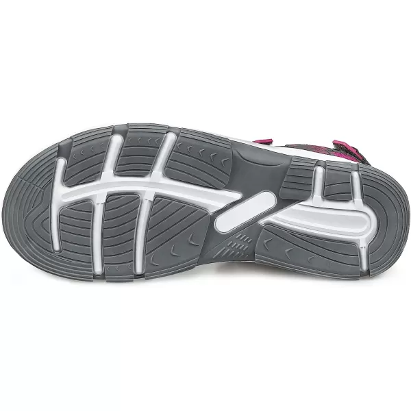 imageGRITION Womens Athletic Sport Sandal Adjustable Hiking Sandal Comfortable Open toe Walking Beach Water Sandal with Lightweight CasualRose