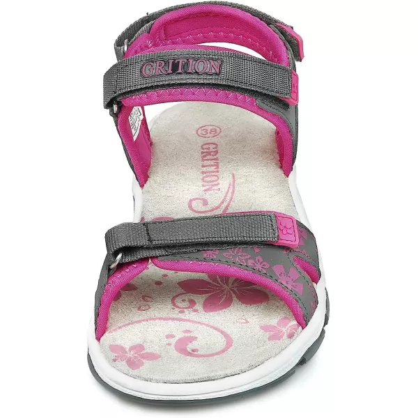 imageGRITION Womens Athletic Sport Sandal Adjustable Hiking Sandal Comfortable Open toe Walking Beach Water Sandal with Lightweight CasualRose