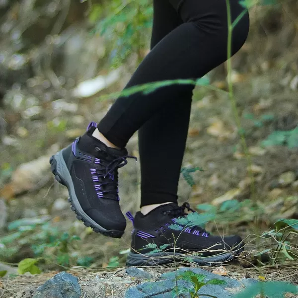 imageGRITION Womens Hiking Boots Waterproof Winter Walking Shoes Ankle Booties Lightweight Outdoor High Top Fashion Backpacking Lace Up Casual Warm BootPurple