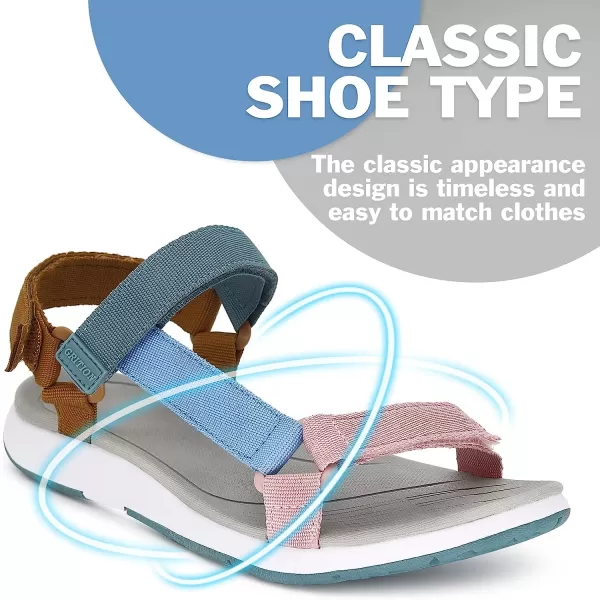 imageGRITION Womens Outdoor Sports Sandals Lightweight Summer Beach Sandals Breathbale Hiking NonSlip Casual Sports SandalsAssorted
