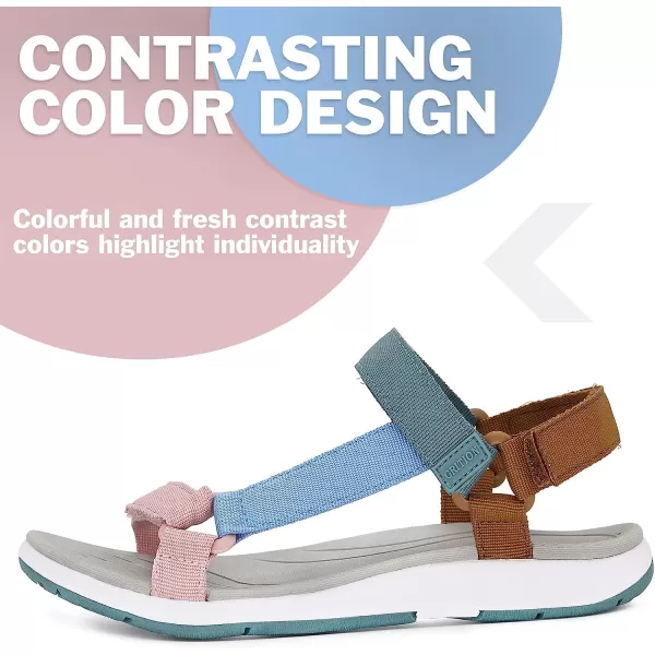 imageGRITION Womens Outdoor Sports Sandals Lightweight Summer Beach Sandals Breathbale Hiking NonSlip Casual Sports SandalsAssorted