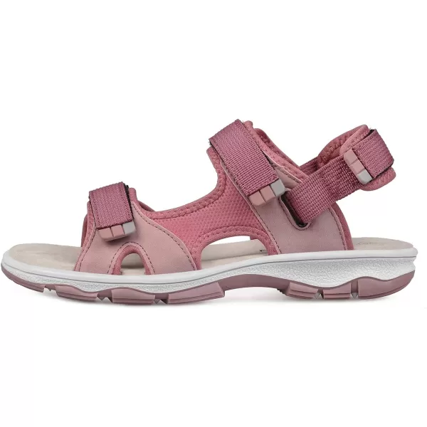 imageGRITION Womens Summer Trekking Sandals Adjustable Flat Hiking Sandals Comfortable Outdoor Open Toe Lightweight Flower Pattern Beach Shoes for Water SportsPurple