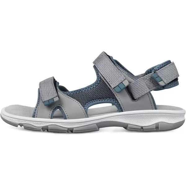 imageGRITION Womens Summer Trekking Sandals Adjustable Flat Hiking Sandals Comfortable Outdoor Open Toe Lightweight Flower Pattern Beach Shoes for Water SportsBlue