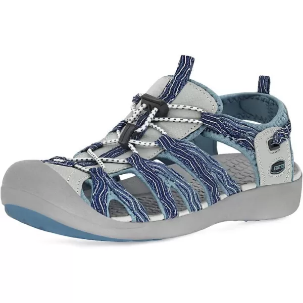 imageGRITION Hiking Sandals Women Closed Toe Waterproof Lightweight Adjustable Hiking Athletic Sandals Breathable For Beach Summer Adventure Comfortable Outdoor SportBlue2