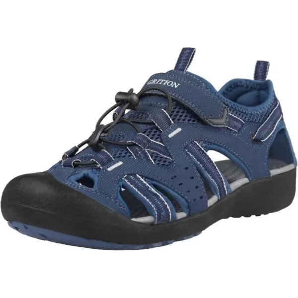 imageGRITION Mens Outdoor Hiking Sandals Summer Beach Closed Toe Water Sandal Waterproof Comfortable Fisherman Adventures Sport Athletic Walking Traveling Shoes SandlesNavy