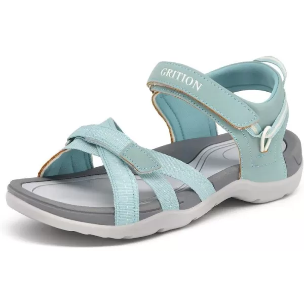 imageGRITION Women Hiking Sandals Comfortable Walking Sport Sandals Summer Open Toe Athletic Sports Shoes Waterproof Lightweight For Travelling Outdoor Trekking BeachLight Blue
