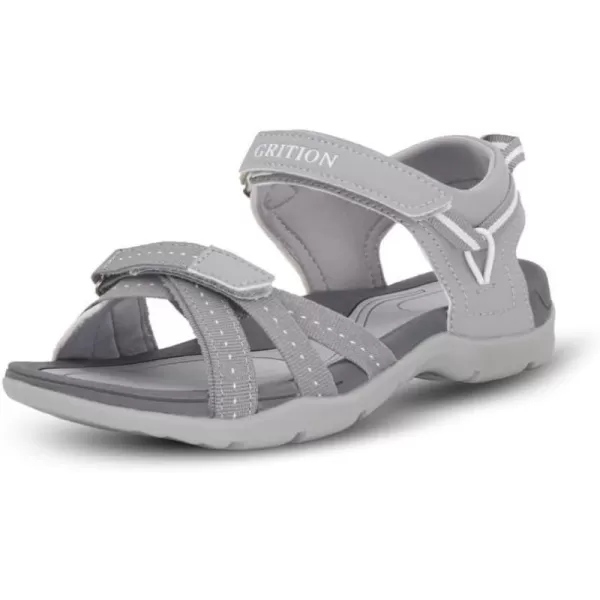 imageGRITION Women Hiking Sandals Comfortable Walking Sport Sandals Summer Open Toe Athletic Sports Shoes Waterproof Lightweight For Travelling Outdoor Trekking BeachGrey
