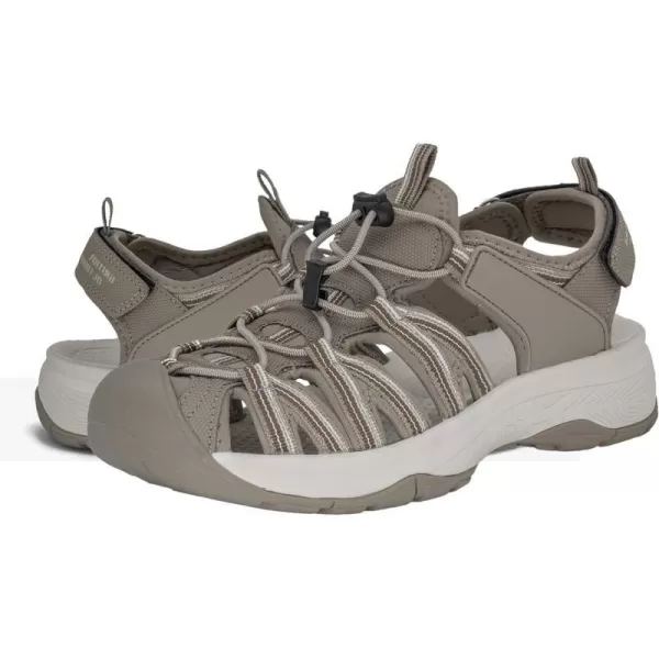 imageGRITION Women Outdoor Hiking Sandals Summer Adjustable Closed Toe Beach Sport Walking Shoes Blue Purple BeigeBeige Sandals