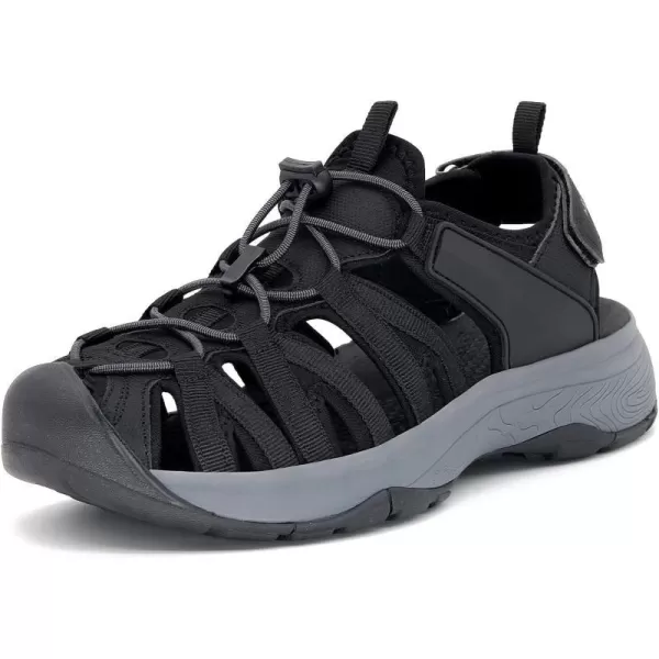 imageGRITION Women Outdoor Hiking Sandals Summer Adjustable Closed Toe Beach Sport Walking Shoes Blue Purple BeigeBlack Women Outdoor Hiking Sandals