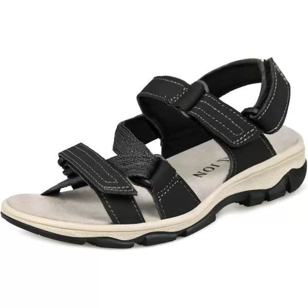 imageGRITION Womens Athletic Sport Hiking Sandal With Comfortable Open Toe Summer Walking Sandal for outdoor Trekking Water Shoe With Lightweight beach ComfortBlack1